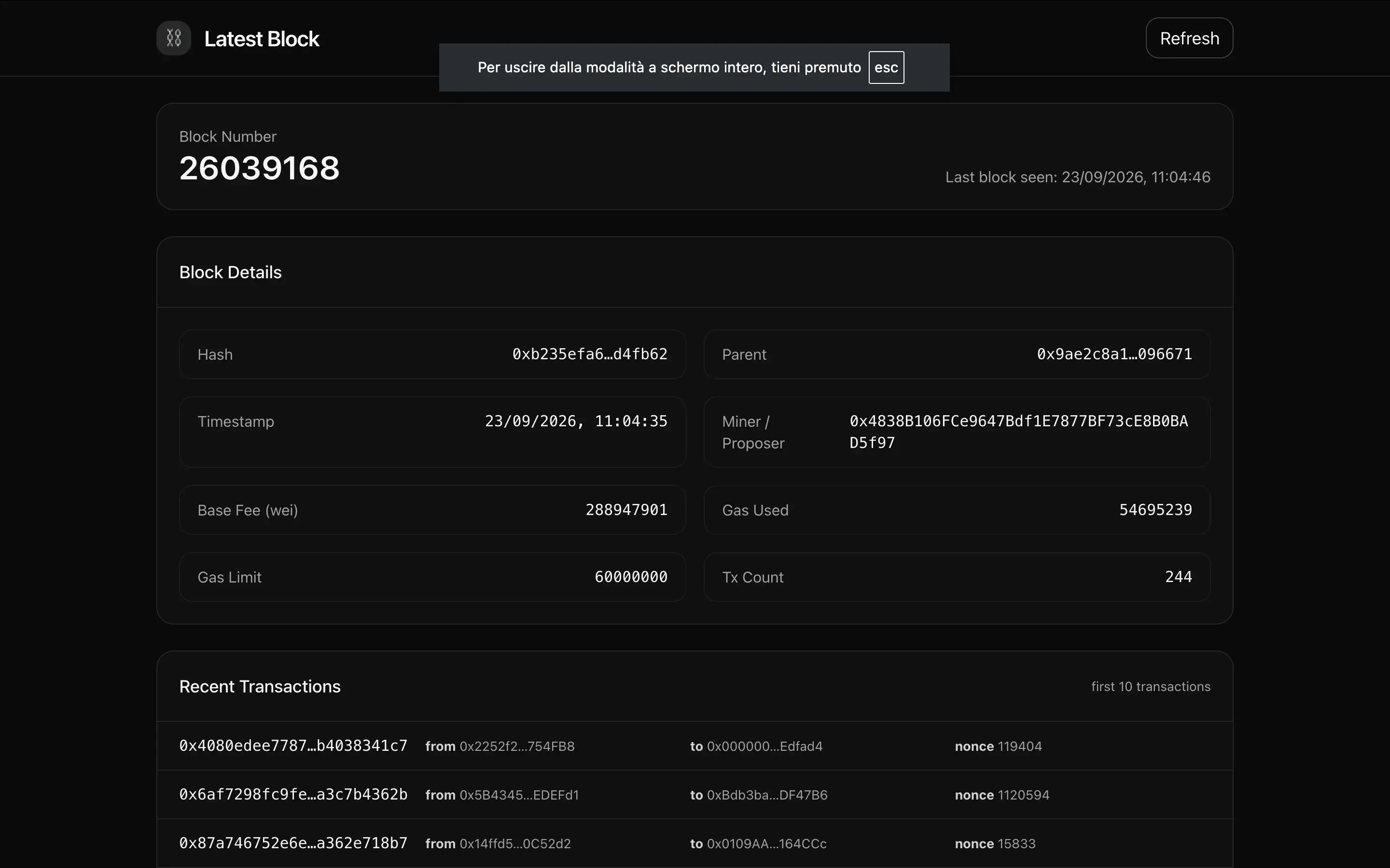 Ethereum Explorer Study project preview