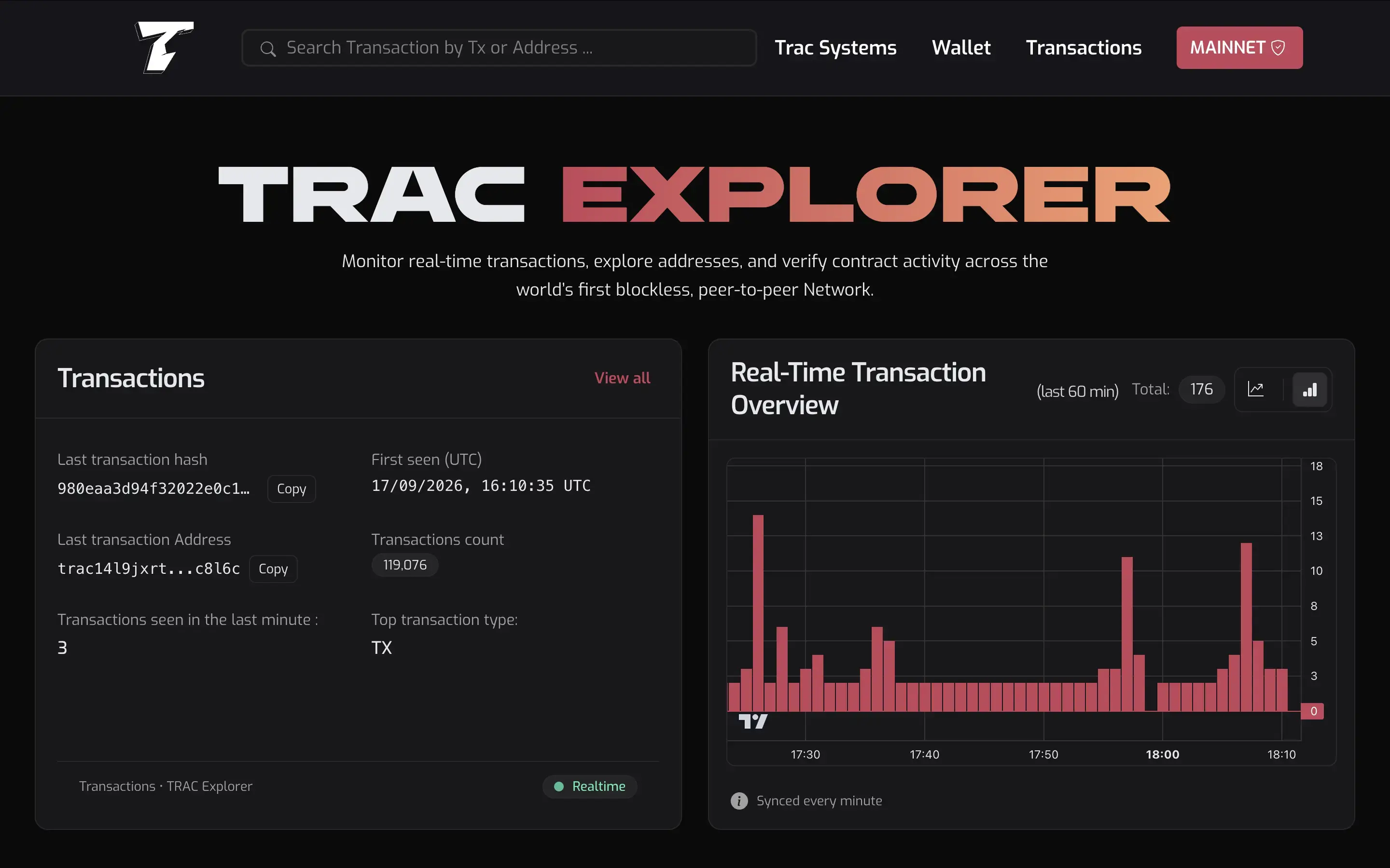 TRAC Explorer project preview